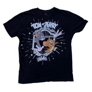 Tom and Jerry Classic Buddies T Shirt Women's L Licensed Merchandise Black Y2K